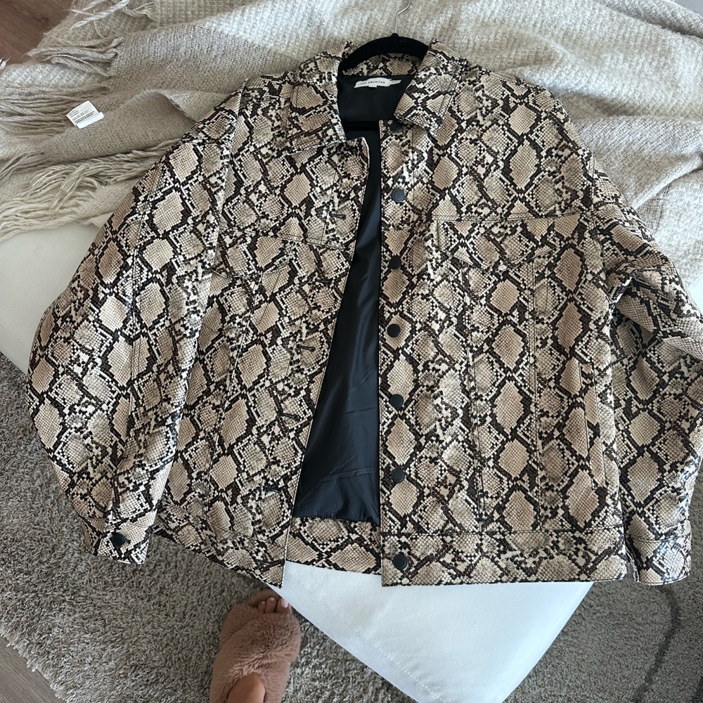 Good American snake print jacket oversized